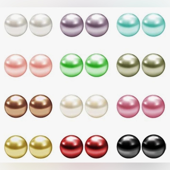 Wholesale Alert 🚨5pc Mix Faux Color Pearl Earrings Studs - Picture 7 of 7
